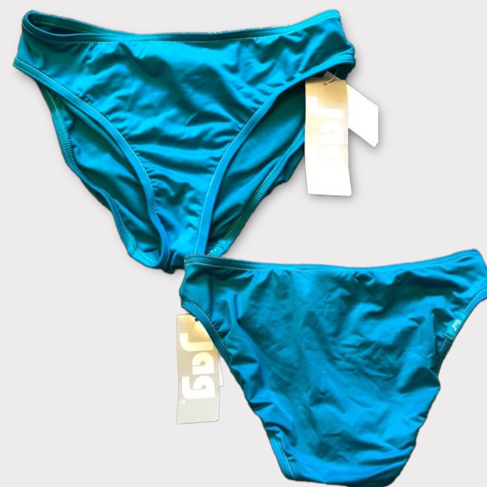 NEW NWT JAG JEANS Solid Teal Blue Bikini Swimsuit Swimwear Swim BOTTOM Small SM